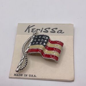 Elegant American Flag Brooch